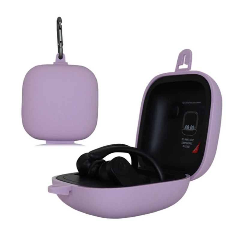 gray purple Защитные Чехлы Наушники Аксессуары беспроводные Bluetooth наушники крышка силикагель сплошной цвет оболочки для Beats Powerbeats Pro - Цвет: gray purple