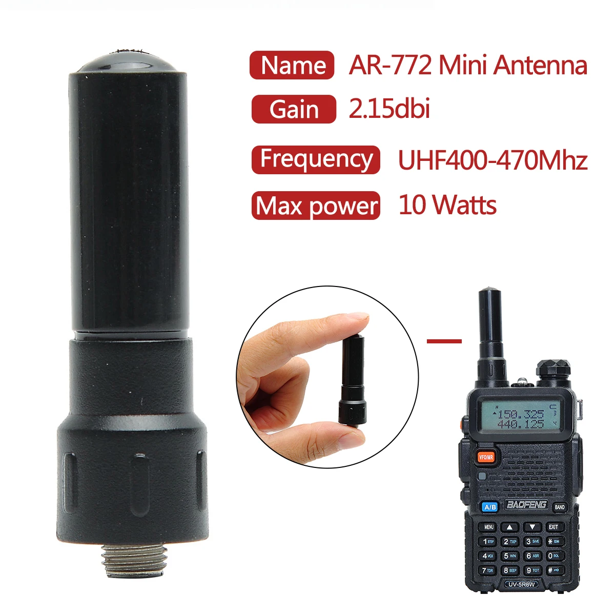 

1 или 2 шт. мини ABBREE AR-772 SMA-UHF400-470Mhz антенна для BaoFeng UV-5R UV-82 BF-888S 9R плюс иди и болтай Walkie Talkie