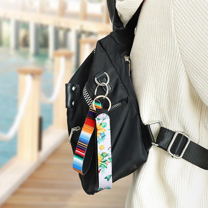 Брелок для ключей женский полосатый Леопардовый с растениями брелок держатель