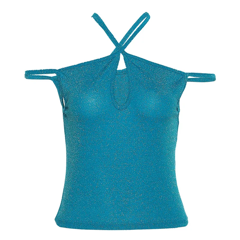 

2021 Spring And Summer New Women's Pure Color Self-Cultivation Navel Fashionable Sexy Sling Vest Women