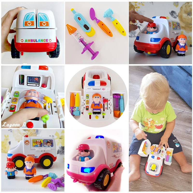 Машинка скорой помощи электрическая музыкальная подсветка универсальная для