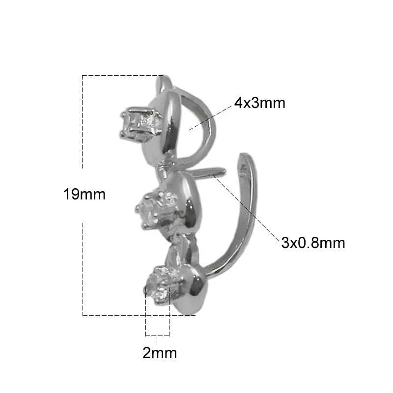 platina plated Beadsnice, цельное серебро, 925, винтажные соединители под замком, серебряная Зажимная подвеска-Бейл, Застежка для DIY, персонализированная подвеска, изготовление ювелирных изделий - Цвет: platina plated