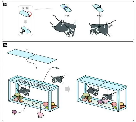 Manta Ray Карп Аквариум 3D бумажная модель Сделай Сам мультяшная ручной работы