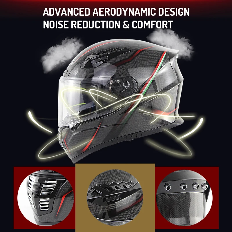 Новинка 2020 г. высококачественный мотоциклетный шлем из углеродного волокна со