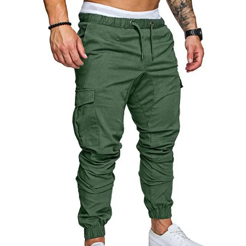 

80% Hot Sale Pants Breathable Tied Rope Solid Color Drawstring Casual Long Pants for Outdoor
