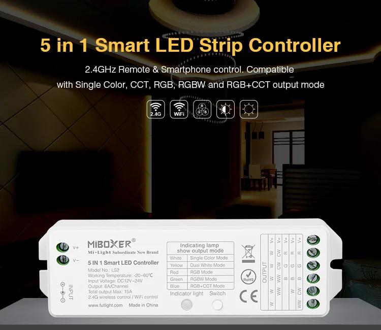 2,4G MiBOXER FUT089 8 зон дистанционного RF Диммер/LS2 5IN 1 Умный светодиодный контроллер/B8 настенная сенсорная панель для RGB+ CCT Светодиодная лента
