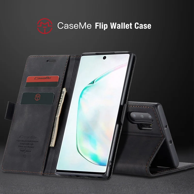 CaseMe Магнитный флип чехол для Samsung Galaxy Note10 S20 Note20 Ultra S8 S9 S10 Plus A50 A70 Винтажный