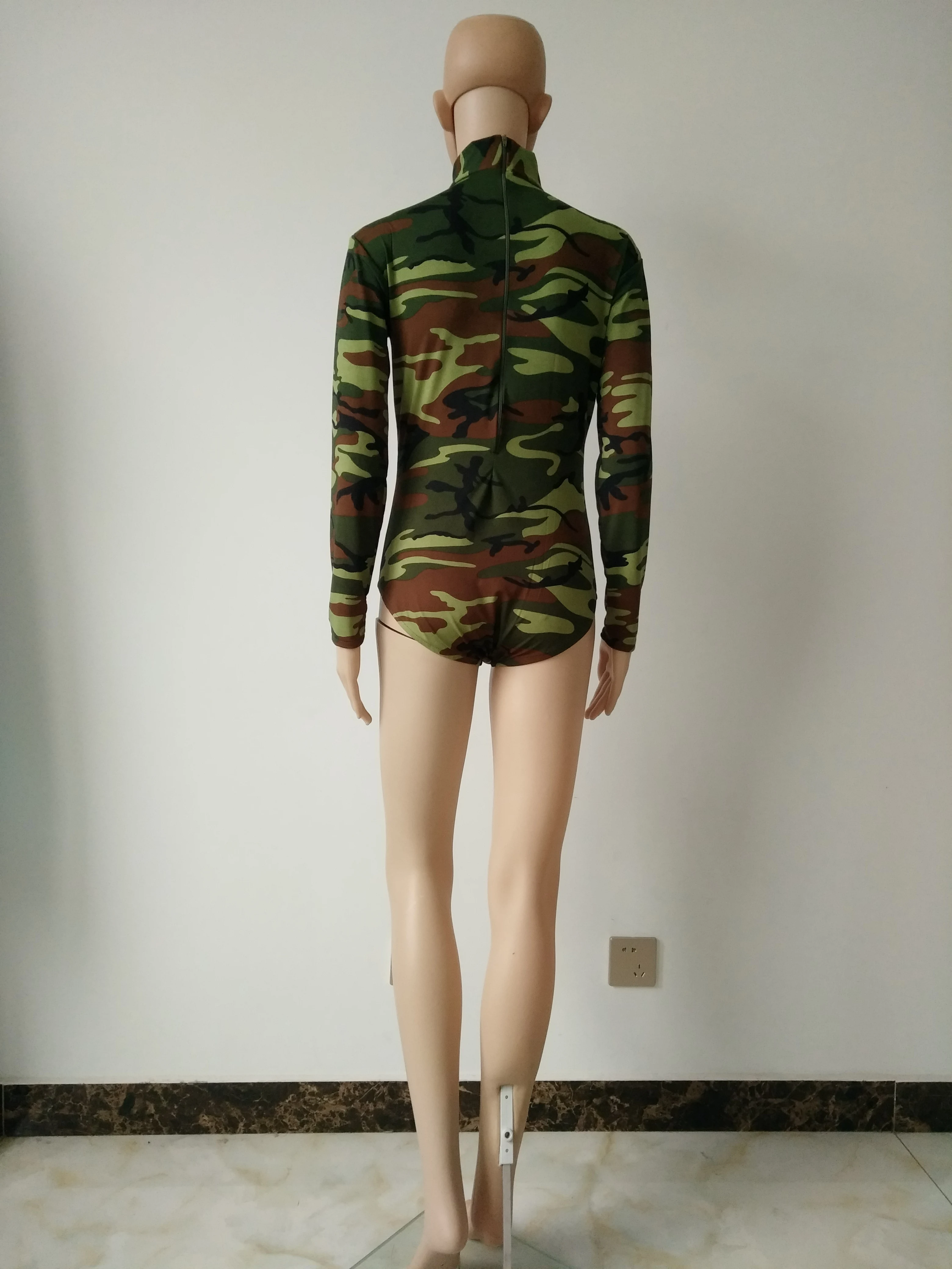 Камуфляж Высокий воротник половина пакета спандекс облегающий костюм унисекс