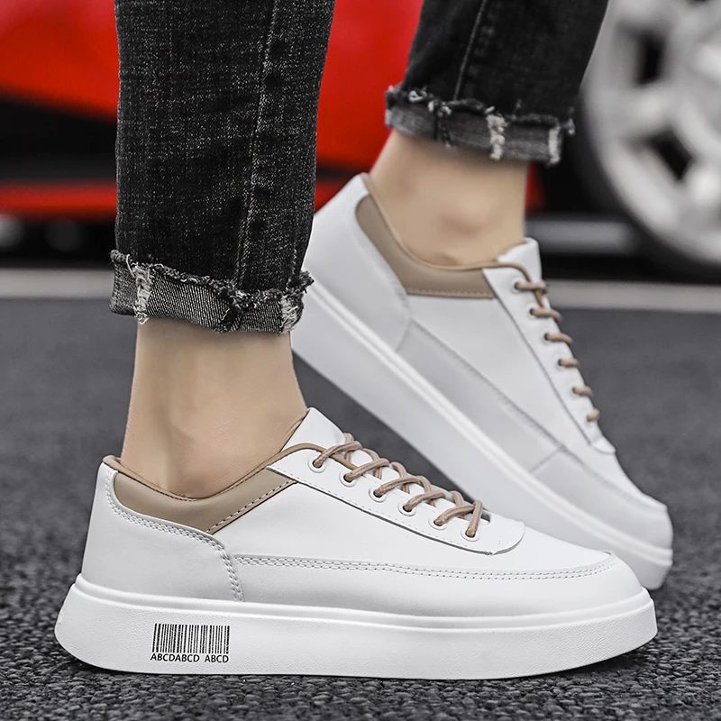 

Fashion White Shoes Nice Spring Hiking Shoes Leather Platform Sneakers Flat-Bottomed McQueen Casual Shoes Sneakers for Men