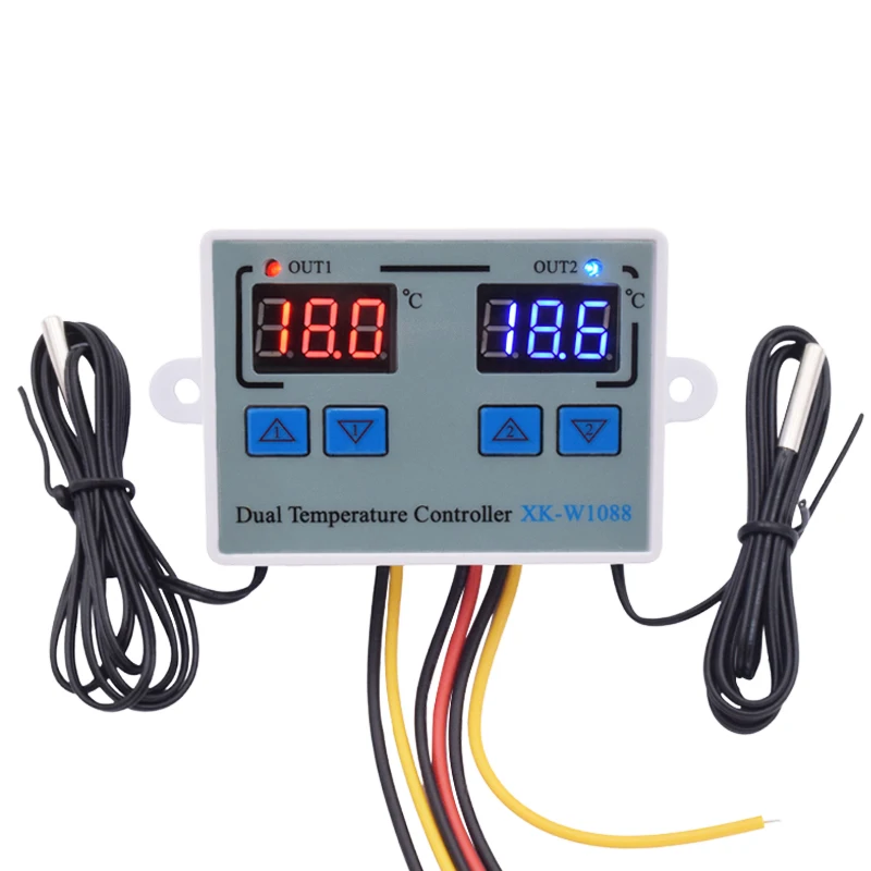 W1088 Dual LED Digital Temperature Sensor Meter Controller Electric Heating Thermostat 220V Aquarium Incubator Thermoregulator |