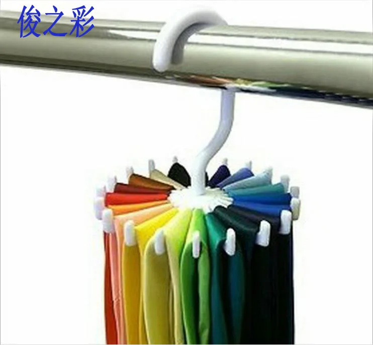 Пластиковая Многофункциональная вешалка для галстуков с 20 когтями вращающаяся
