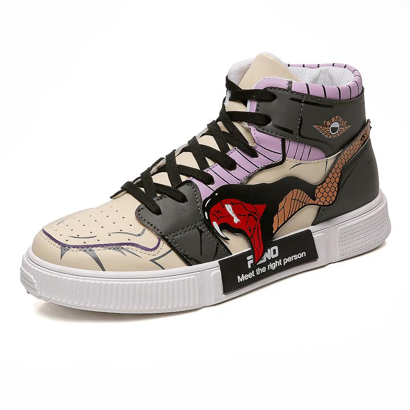 

Men's Casual Shoes Autumn Winter New High-top Cartoon Casual Fashion Trend Fashion Sneakers Couple Board Shoes Size 35-44