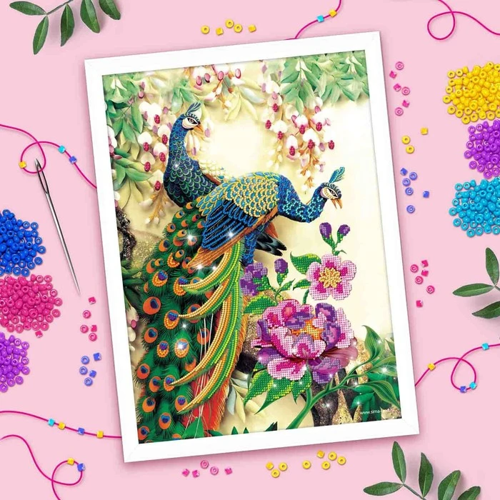 Вышивка бисером &quotПавлины&quot 25 × 35 см|Вышивка бисером| - Цена: 523,00 руб.