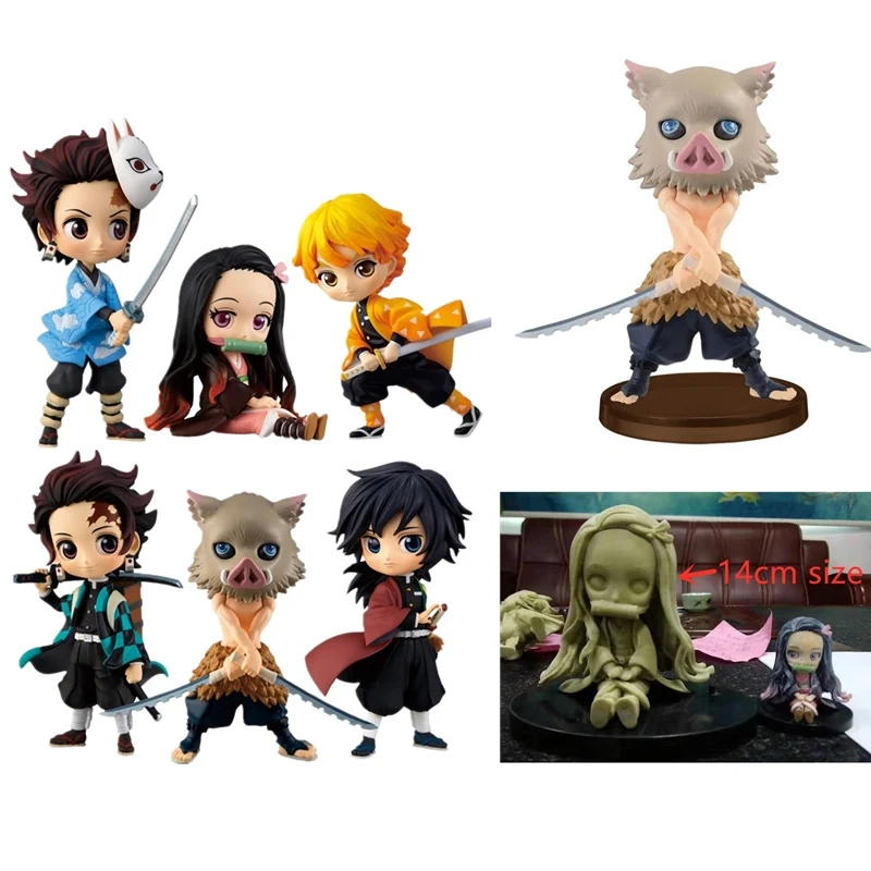 Аниме Фигурка демона убийцы Kimetsu No Yaiba Hashibira Inosuke Kamado Tanjirou Agatsuma Zenitsu Nezuko ПВХ