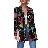new women fashion one piece suit jacket for autumn 2021 casual loose splice long sleeve coat ladies causal print streetwear coat