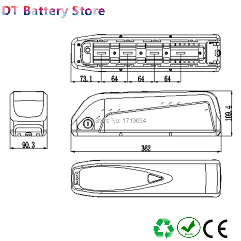Оригинальный 48V хайлон Батарея Замена апгрейд 15Ah 16Ah 17.5Ah 1000w 1500W откормленный Байк
