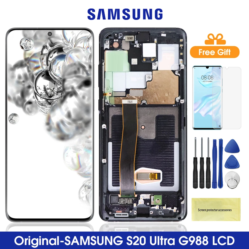 Оригинальный ЖК дисплей G988 6 9 дюйма для Samsung Galaxy S20 ультра сенсорный экран с