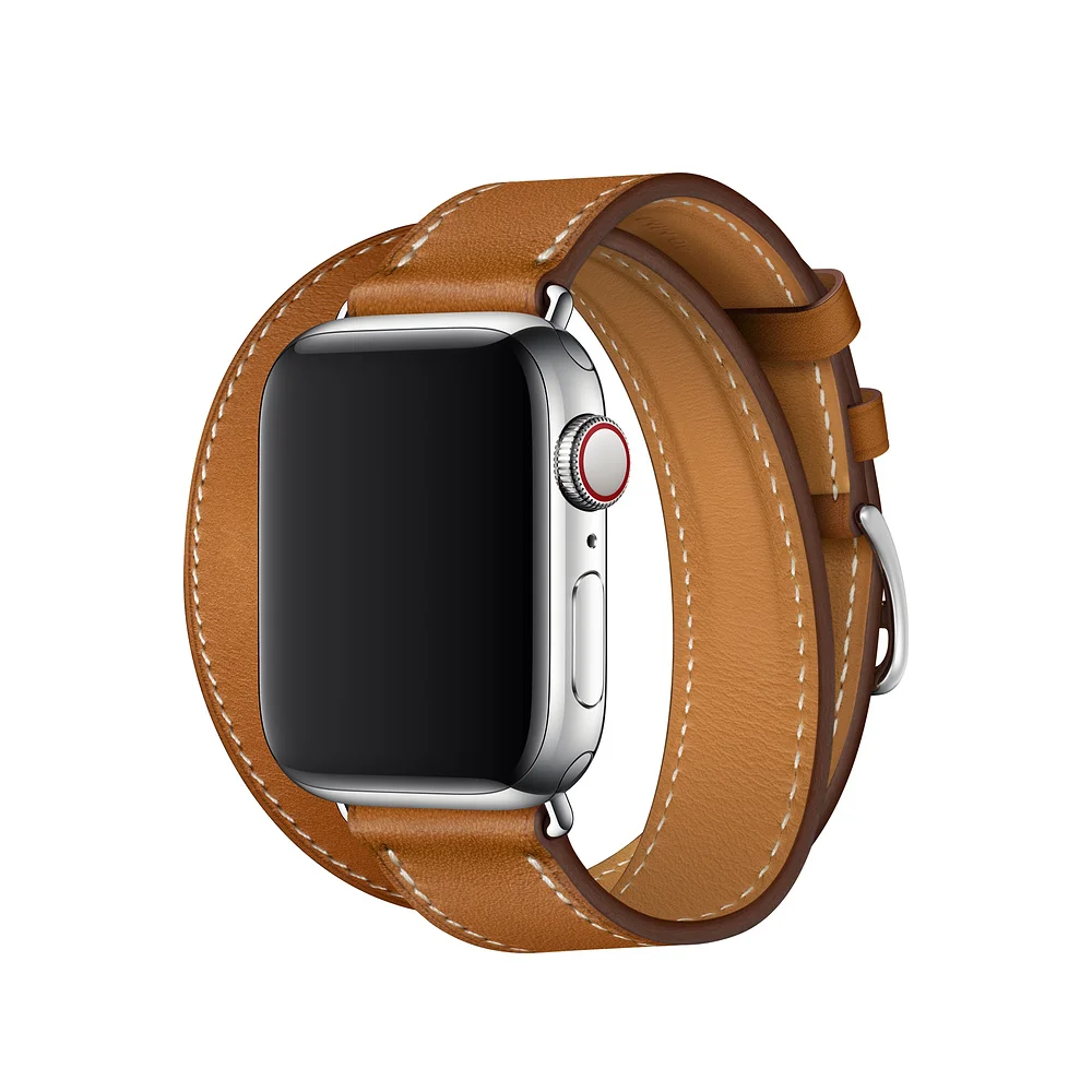 

For Apple Watch 6 Band Genuine Swift Leather Apple Watch Strap Double Single Tour Strap Bracelet for iWatch 5 4 3 2 1 Wristband