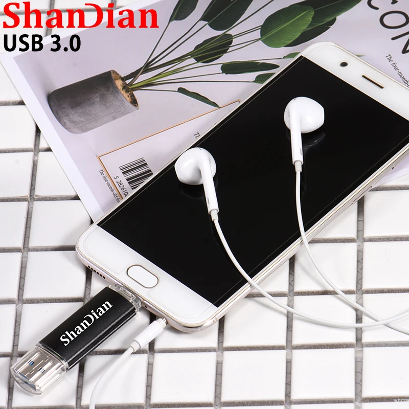 Флеш-накопитель SHANDIAN 100% OTG USB 3 0 4 ГБ 8 16 32 64 | Компьютеры и офис