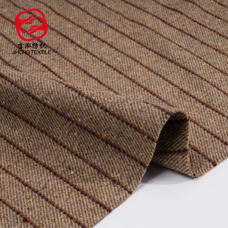 Шерсть и полиэстер ткань плед вертикальная полоса Толстая мягкая зимняя Ткань DIY