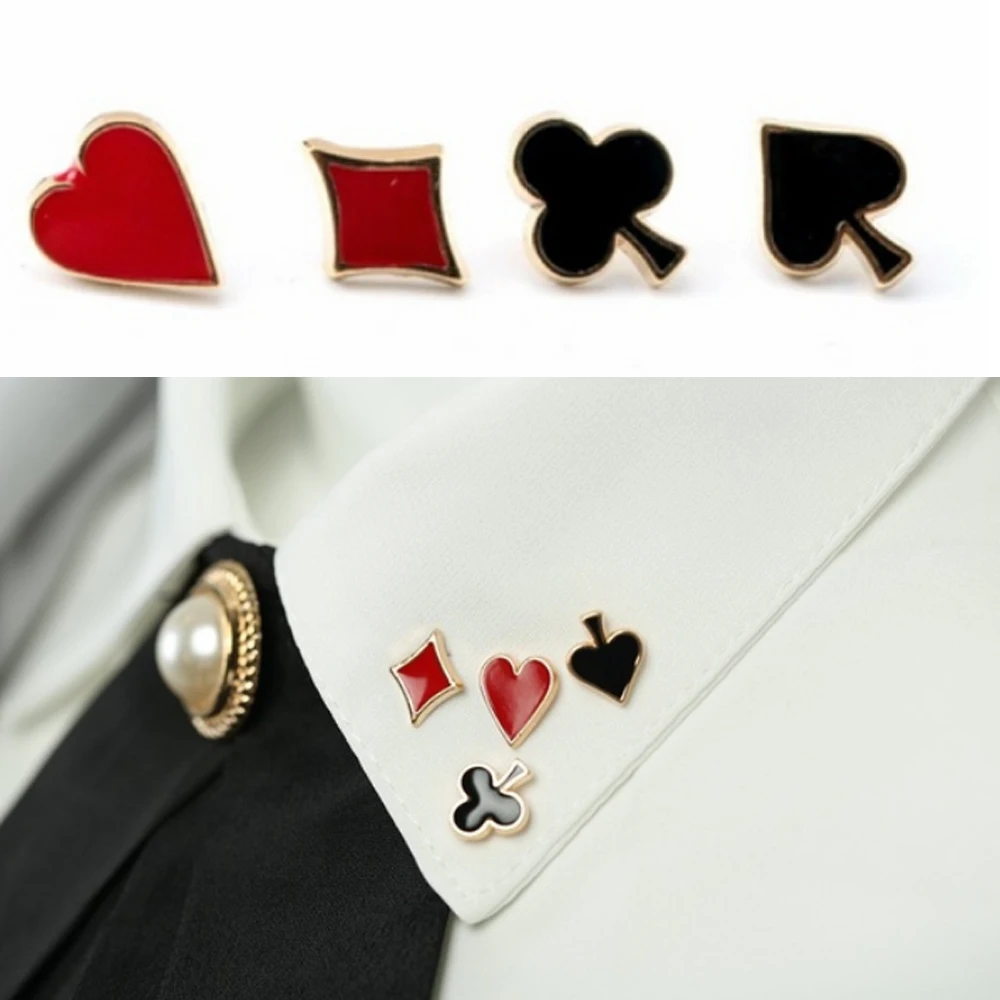 4 шт./компл. популярные маленькие Покер Запонки шпильки и для женщин мужчин Броши
