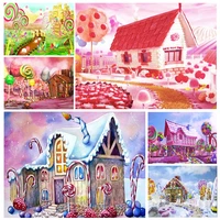 fairy tale candy house 5d diy full square and round diamond painting embroidery cross stitch kit wall art home kid room decor