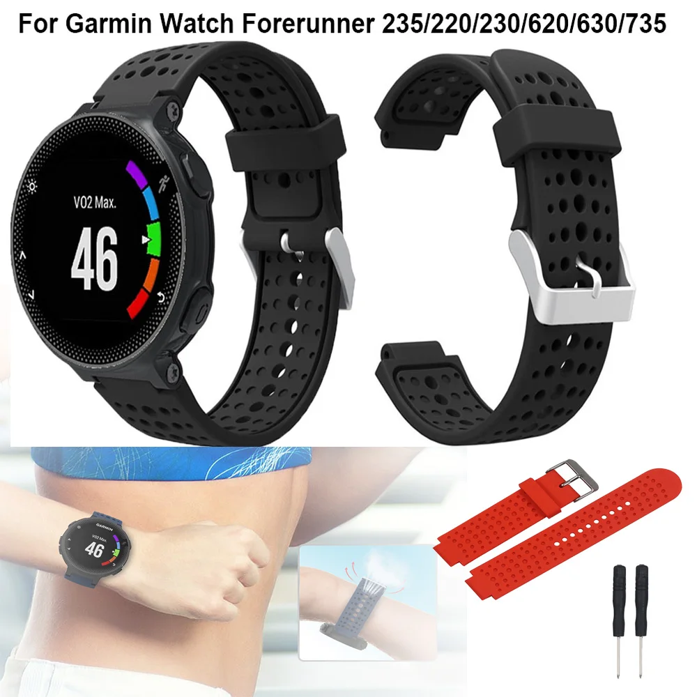 Сменный силиконовый ремешок для часов Garmin Forerunner 230 235 220 620 630 735 Смарт часы