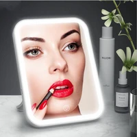 2000amh portable makeup mirror led vanity mirror usb recharge adjustable table lamp brightness dimmable for man women dressing