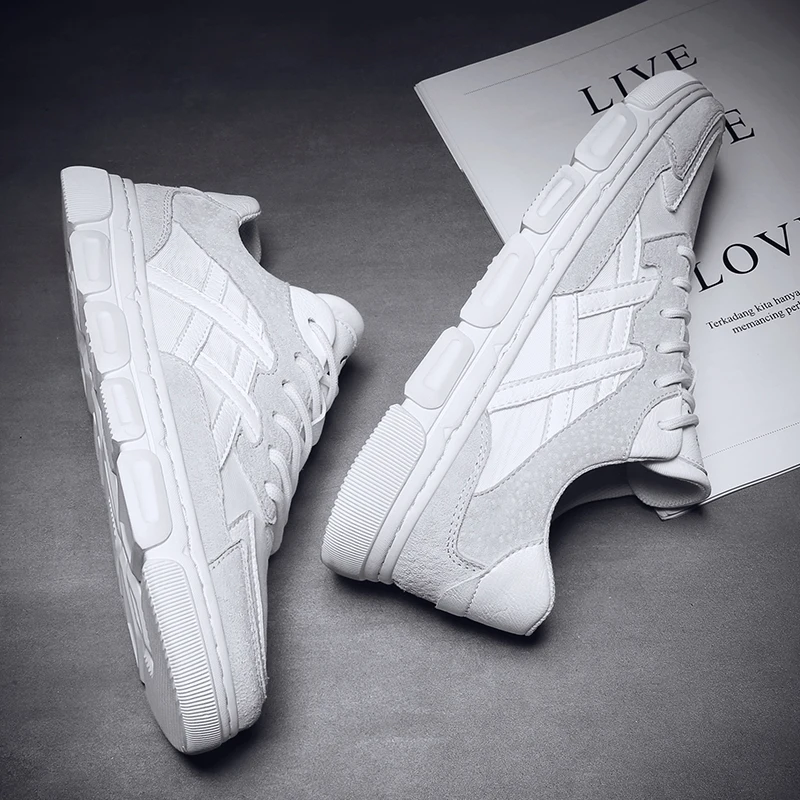 

Кроссовки мужские с низким верхом, эспадрильи, дышащие, повседневная обувь в стиле хип-хоп, белые