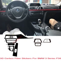 car styling new 3d carbon fiber car interior center console color change molding sticker decals for bmw 3 series f30 2013 2018
