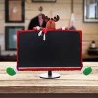 home practical computer monitor frame cover christmas elasticated new year ornament cleaning protection cover for office