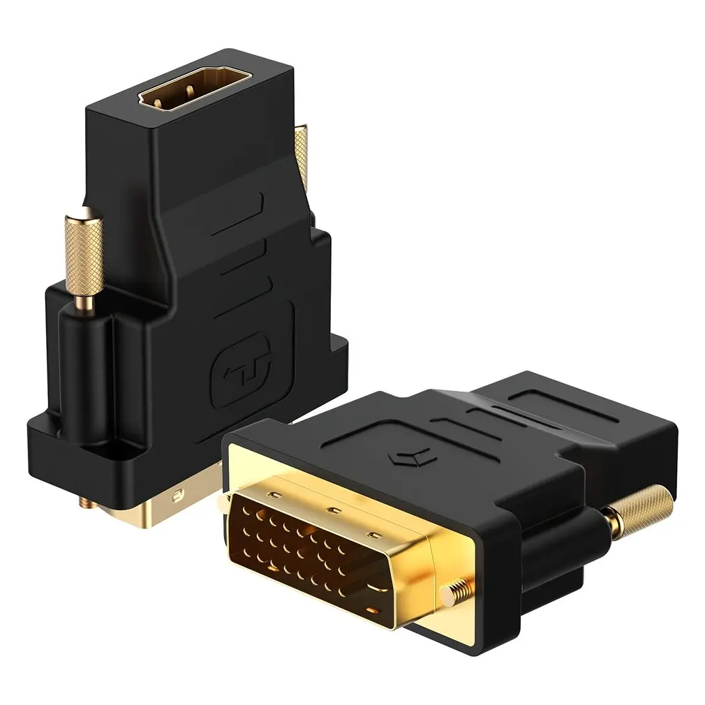 

2pc 24k Gold Plated Plug Male To Female DVI Converter 1080P For HDTV Projector Monito DVI 24+1 To HDMI-Compatible Adapter Cables