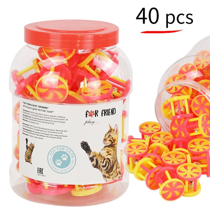 

Pet Cat Self-interacting To Relieve Boredom Trojan Bell 40 Sets Of Color Mixed Hair Mouse Pet Cat Toys,Funny Playing Toys