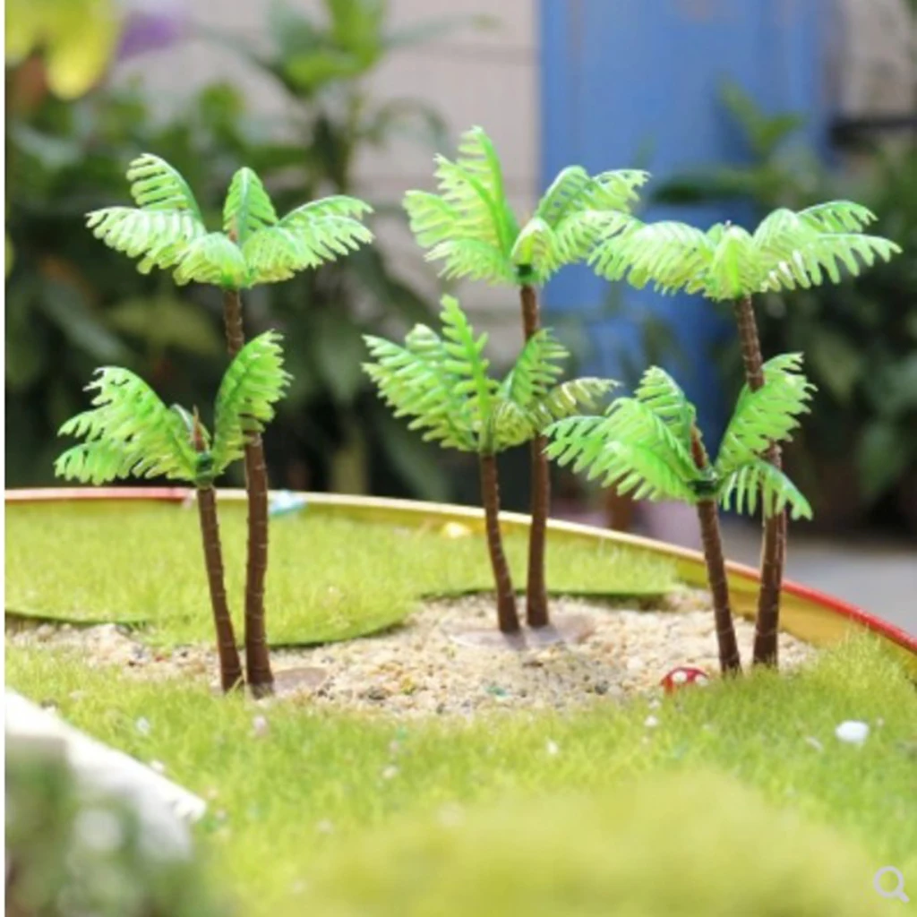 Mini Artificial Coconut Palm Tree Aquarium Plants Ornament Home Decoration | Дом и сад