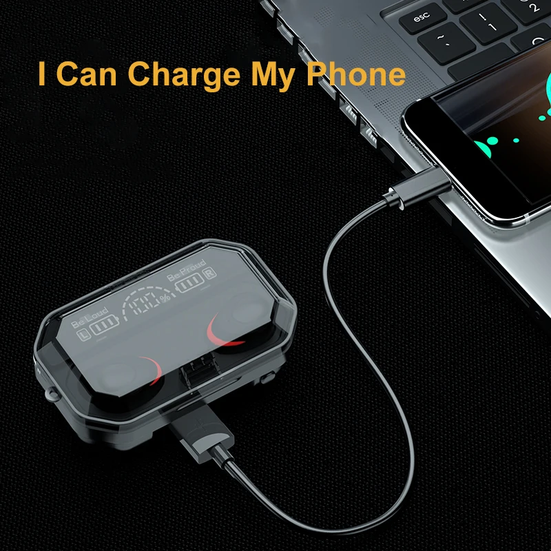 Беспроводные наушники спортивные водонепроницаемые Bluetooth 9D стерео TWS игровая