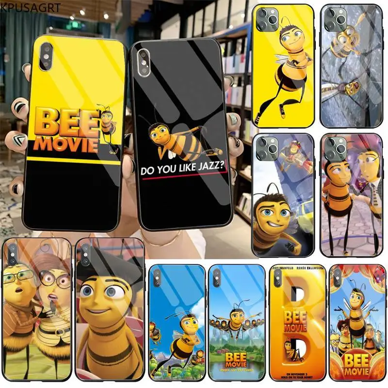 

KPUSAGRT Bee Movie Phone Case Tempered Glass For iPhone 11 Pro XR XS MAX 8 X 7 6S 6 Plus SE 2020 case