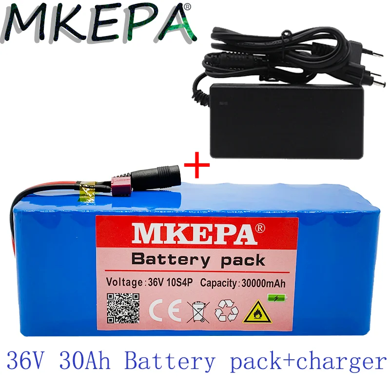 

10S4POriginal 36 В батарея 30 Ач Аккумулятор 1000 Вт батарея высокой мощности 42 В 30000 мАч Электрический велосипед Ebike BMS + зарядное устройство 42В 2A