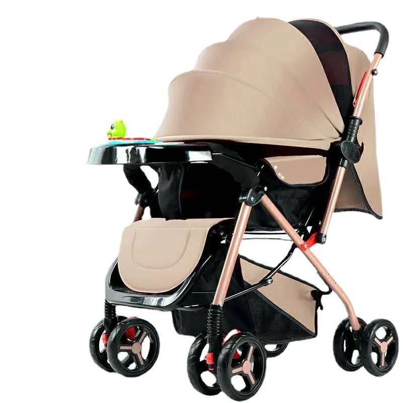 Wholesale Light Sitting and Lying Four-wheeled Umbrella Stroller Folding Two-way Baby Child Stroller Stroller