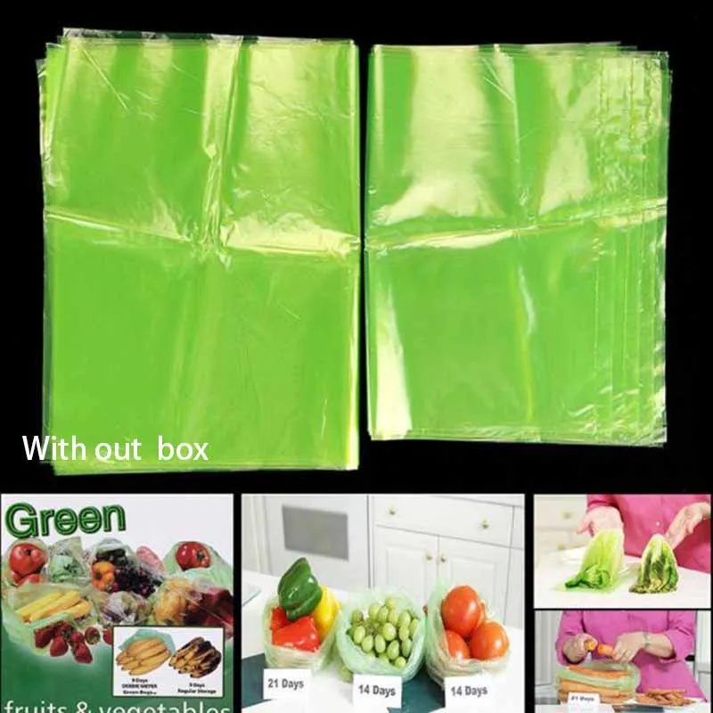

40PCS/Bag Green Storage Bags Food Fresh Greenbags Produce Kitchen Supply Reuse Gadget Shopping Refrigerator bag trash bag