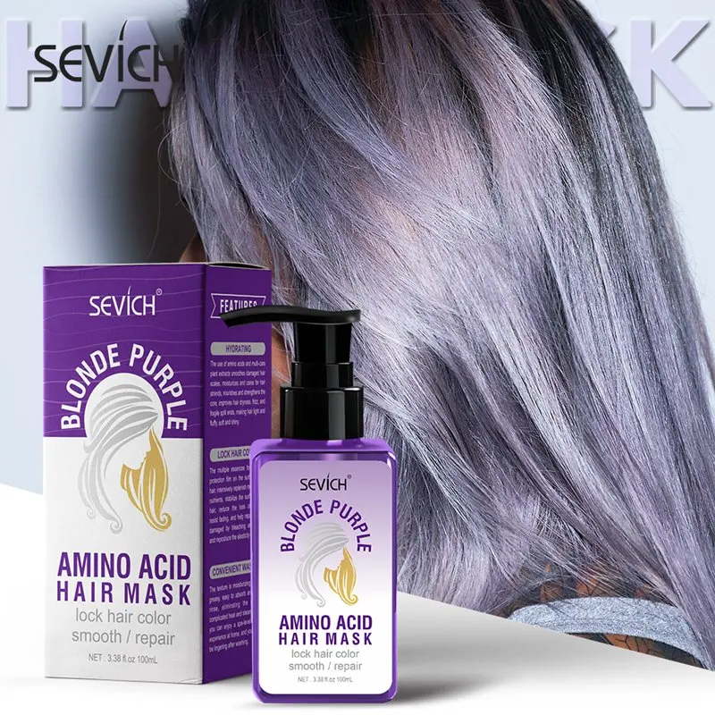 

SEVICH Purple Hair Mask Remove Yellow And Brassy Tones Repairs Frizzy Make Hair Soft Smooth Hairs Care Amino Acid Hair Mask