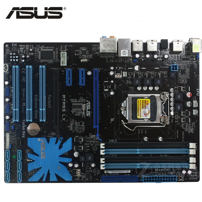 Материнская плата ASUS P7P55 LX LGA1156 DDR3 16 ГБ для настольного компьютера Intel P55 P7P55 LX системная плата SATA II PCI-E X16 б/у