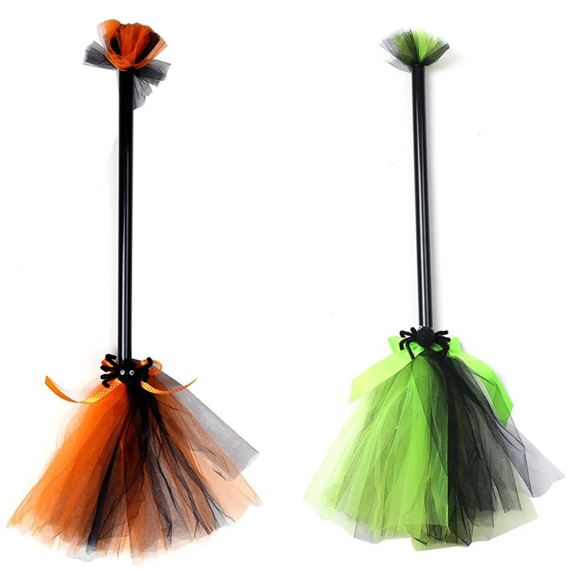 

Halloween Witch Costume with broom For Girls Role Play Cosplay Performance Dance Show Props