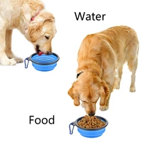foldable pet dog cat feeding bowl portable camping silicone folding bowl water food dish collapsible dog bowl dog water bottle