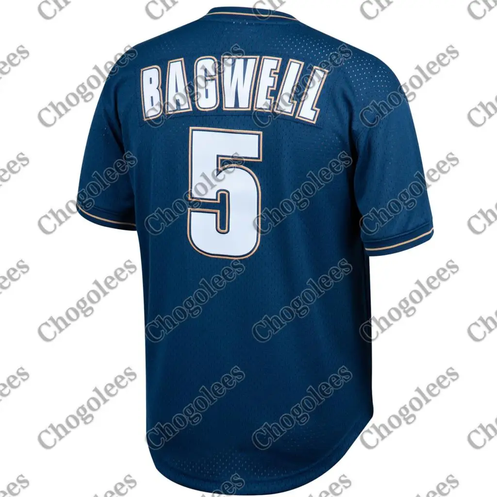 

Бейсбольная Джерси Jeff Bagwell Хьюстон, футболка для тренировок, большая и высокая сетка, темно-синяя