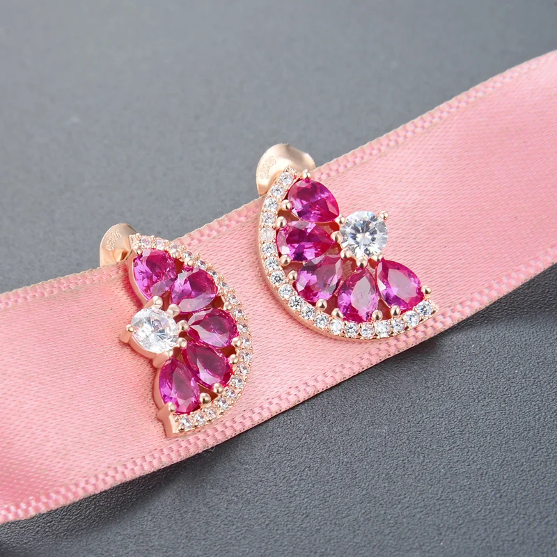 

S925 Sterling Silver Rose Gold Crystal Geometric Earrings Women Beautiful Party Ear Jewelry Perfect Gift for Lady CHDBR003536