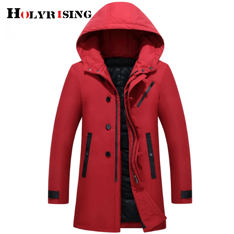 Holyrising 2019 New Winter Men's Down Jacket Stylish Male Down Coat Thick Warm Man Clothing hood warm down coat 3 color 18976-5