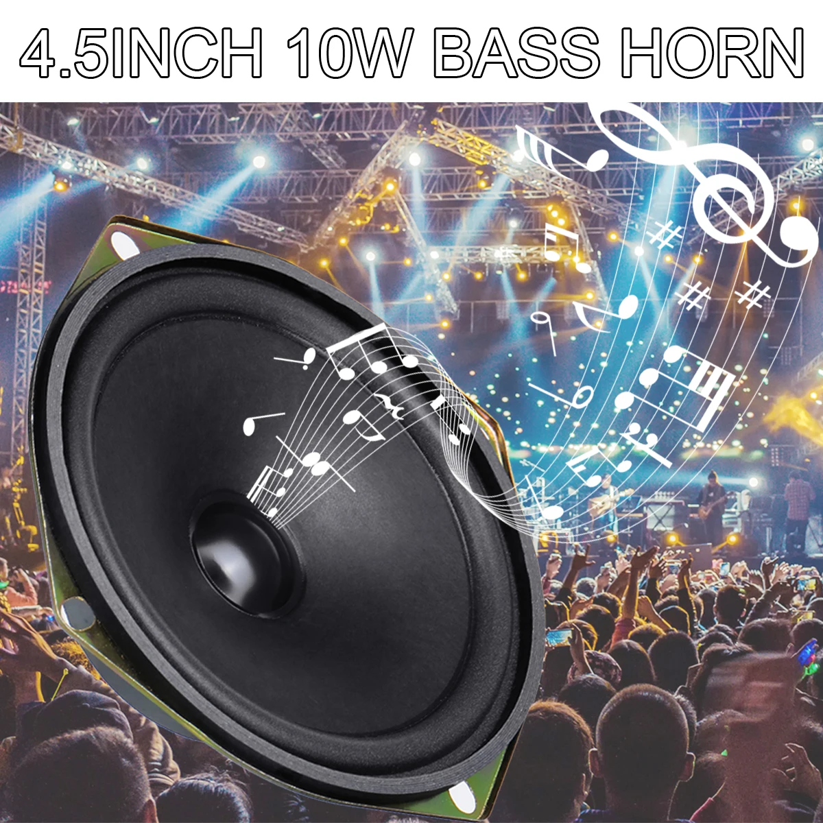 

2 Pcs 10W 4.5 Inch Speaker Accessories Unit Box DIY Bass Horn Speaker Accessories Subwoofer Loudspeaker Stereo Strong Bass Horn