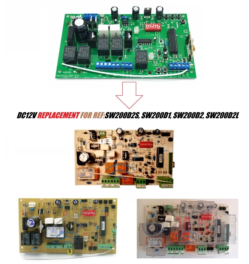 SW200D2S SW200D1 SW200D2 SW200D2L Плата управления для открывателя поворотных ворот DC12V |
