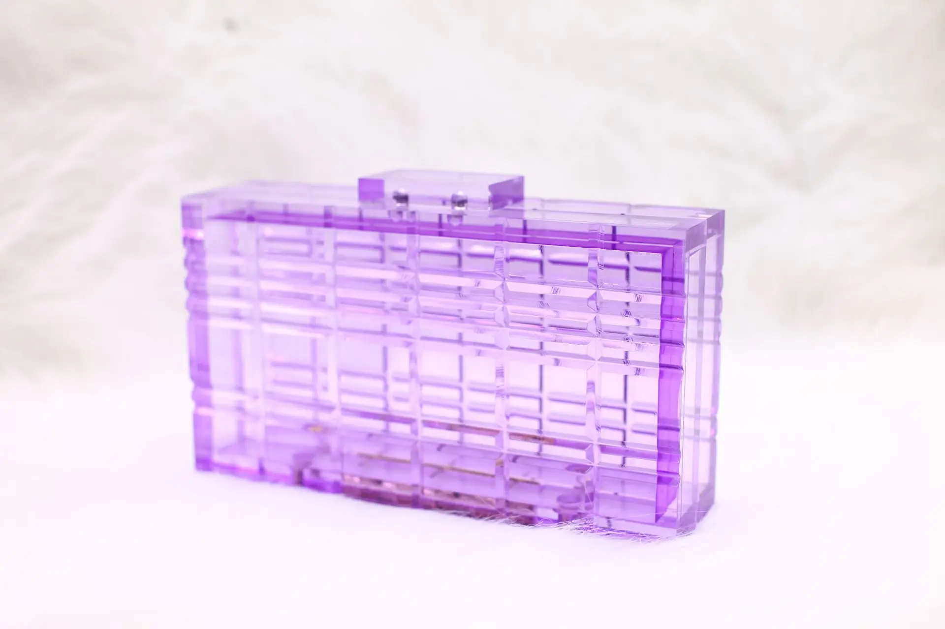 Women bag Fashion Clear Jelly Clutch Purse Transparent Handbag Acrylic bags Handle Wallet Beach Summer Party Evening Bag Totes