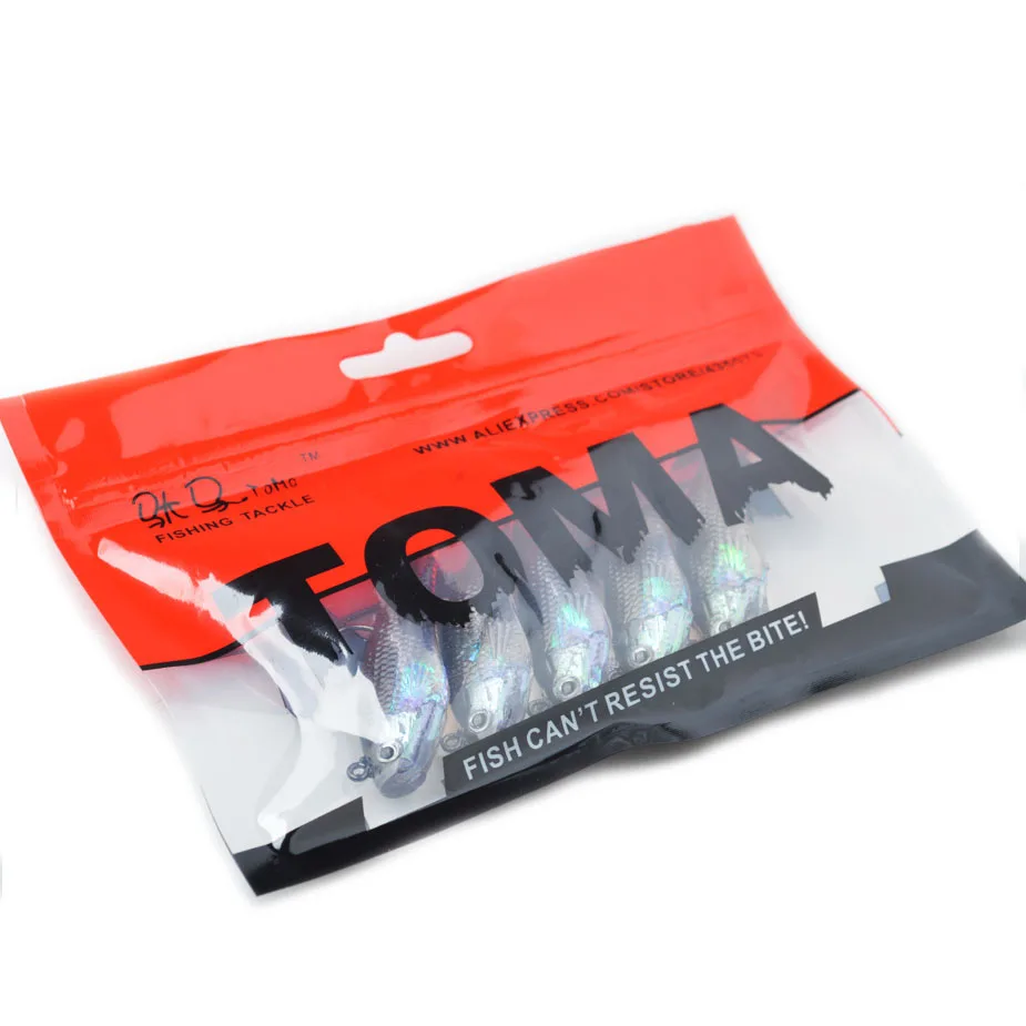 5 шт./лот 3D глаза свинцовые рыболовные приманки с Т-образным хвостом мягкие один